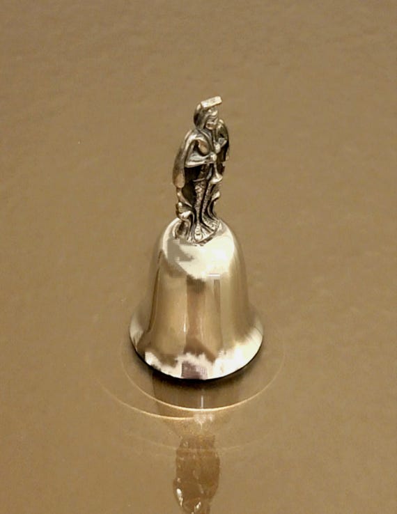 Silver Piper Christmas Bell Ornament