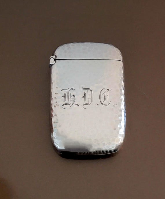 Sterling Silver Hammered Vesta Case