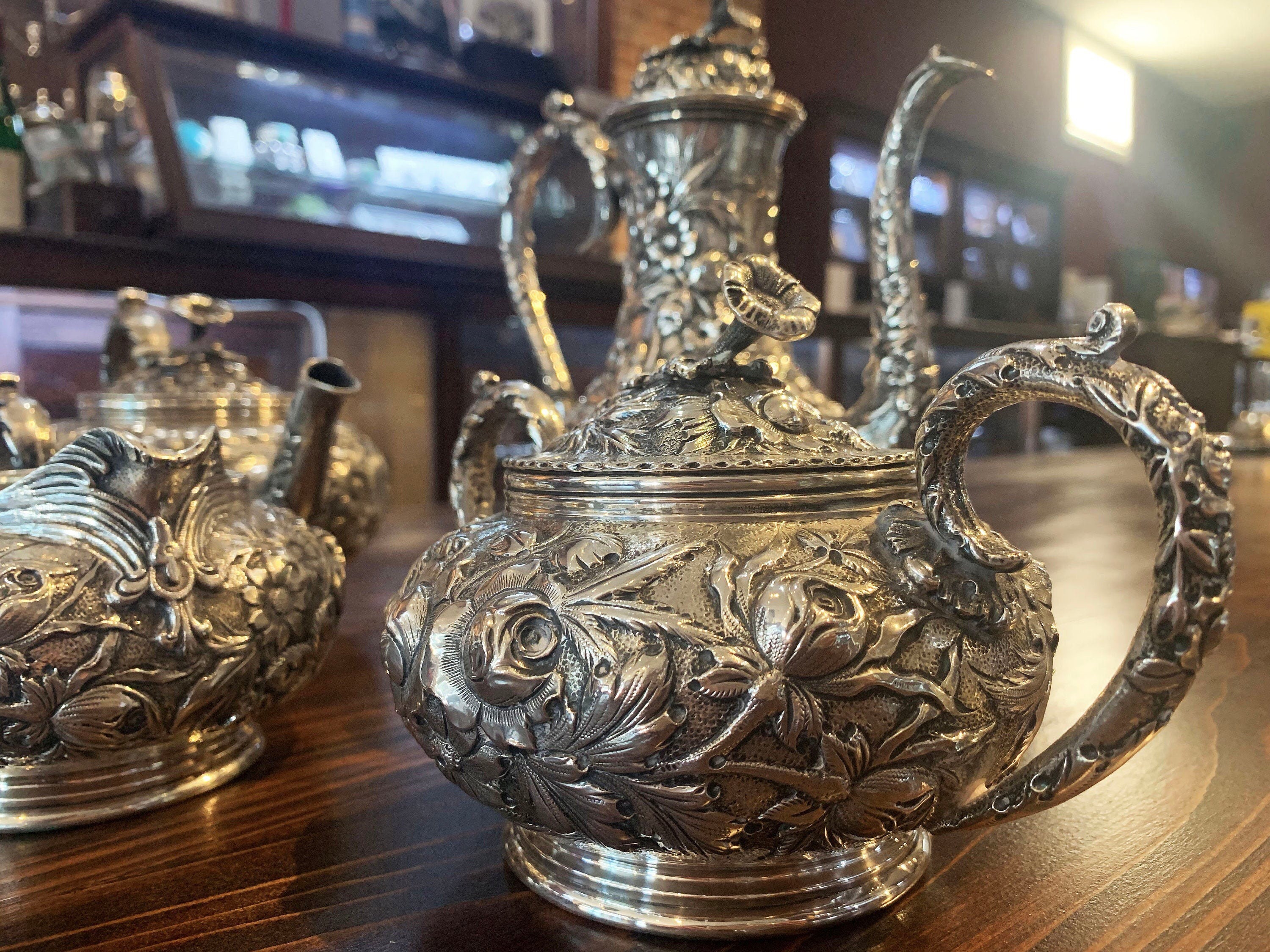 Repousse by S. Kirk & Son Sterling Silver 4-Piece Tea Set