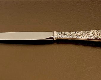Vintage S Kirk & Son Sterling Silver Dinner Knife | Gold Accent - Etsy