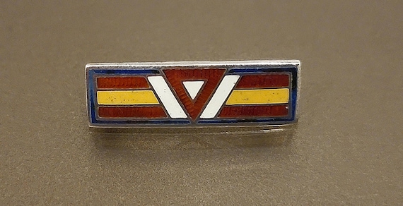 Vintage DIEGES & CLUST Sterling Silver Enamel Bar Pin – Geometric Mini Lapel Pin