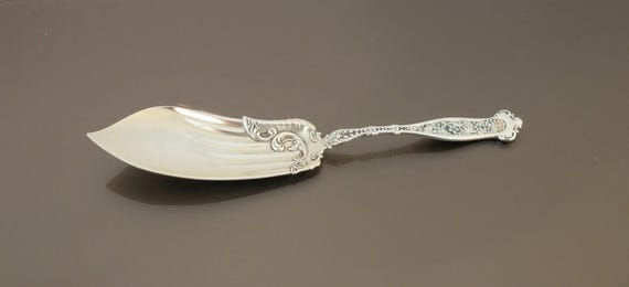 Large Jelly Knife - Dresden by Whiting - Sterling Silver and Enamel 8-1/4"