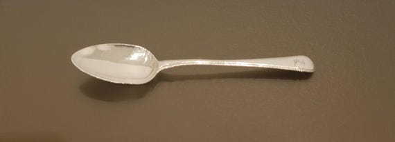 Antique English Sterling Silver Tablespoon – 1869 Birmingham, Samuel Boyce Landeck, Armorial Crest, 9 in.