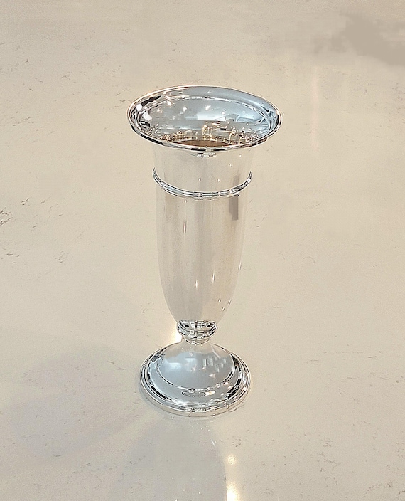 Antique Redlich & Co. Sterling Silver Trumpet Vase – 12” Weighted Base – Elegant Classic Form