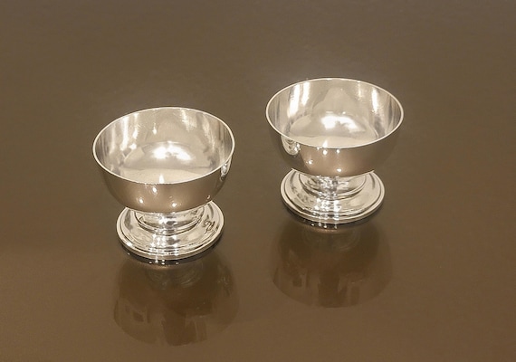 Vintage S. Kirk & Son Sterling Silver Salt Cellars – Pair – 4.28 Troy Ounces Total – Classic Footed Open Salts