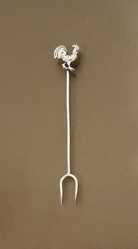 Silver Cocktail Pick - Rooster