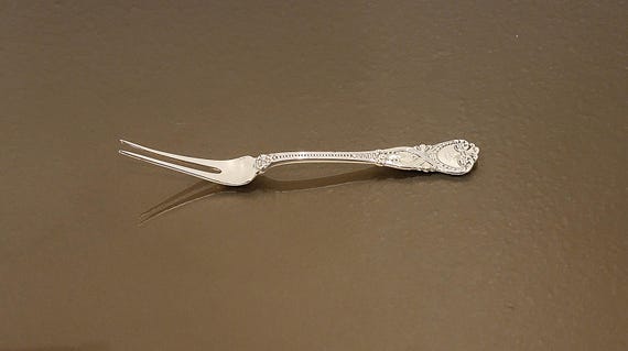 Tiffany & Co. St. James Sterling Silver Fruit Fork – 5-7/8” – Antique Tiffany Flatware – Monogrammed – Elegant Floral Pattern