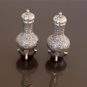 Salt and Pepper Shakers by Dominick & Haff - Repousse Sterling Silver