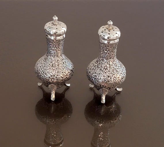 Salt and Pepper Shakers by Dominick & Haff - Repousse Sterling Silver