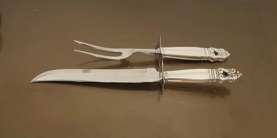 Large Roast Carving Set 2 Pieces - Royal Danish by International Sterling Silver