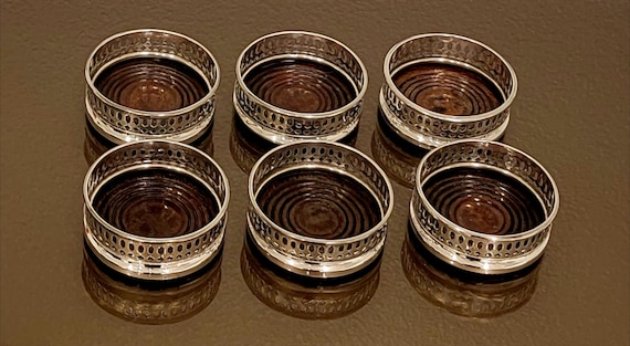 Set of 6 Individual Silver on Copper Coasters