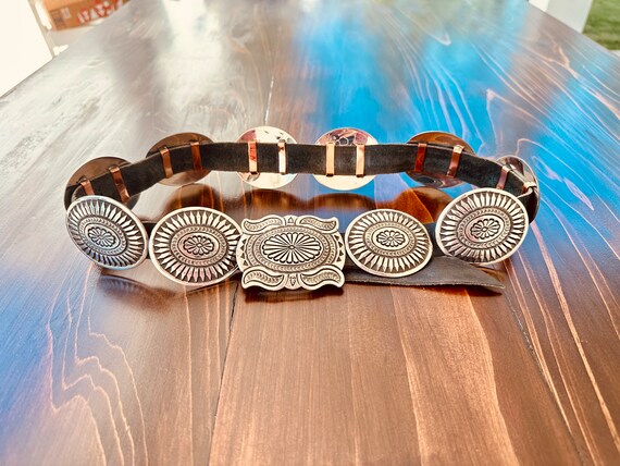 Sterling Silver Concho Belt by Larry Martinez