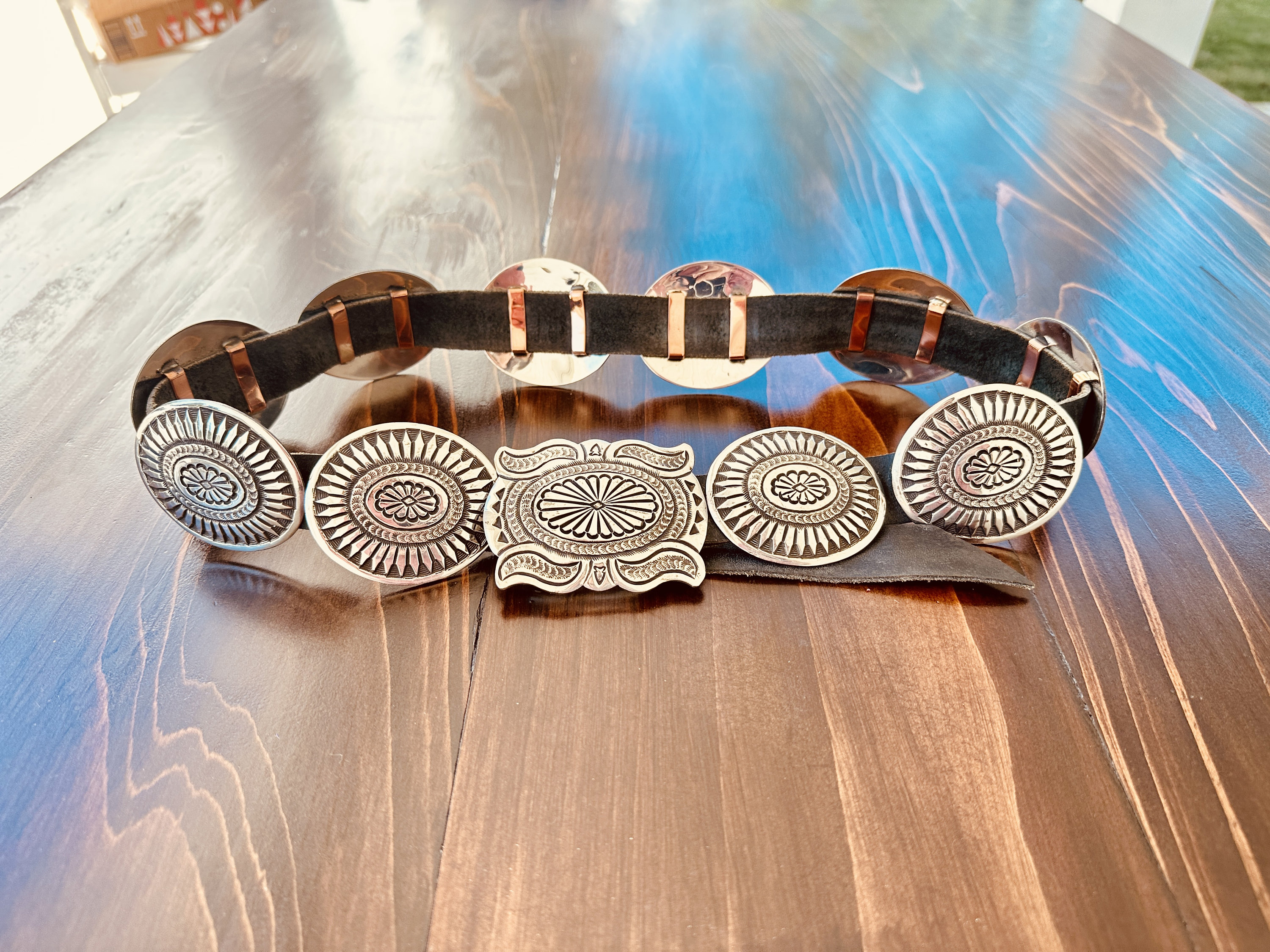 Sterling Silver Concho Belt by Larry Martinez