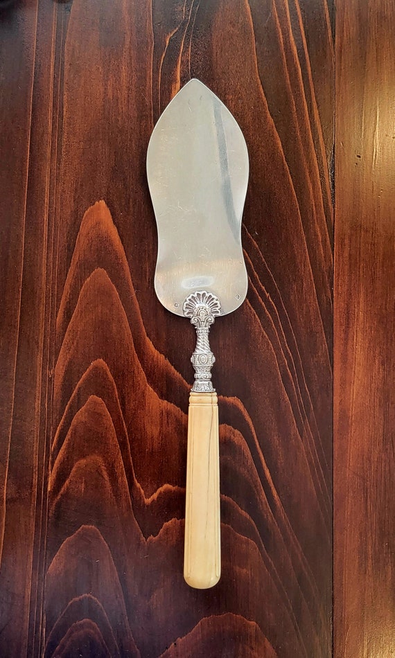 Antique Sterling Silver and Bone Handle French Pie Trowel circa 1840