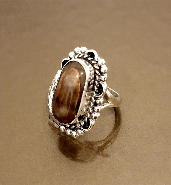 Navajo Silver and Smokey Quartz Ring