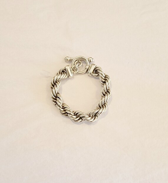 Sterling Silver Twisted Rope Chain Bracelet