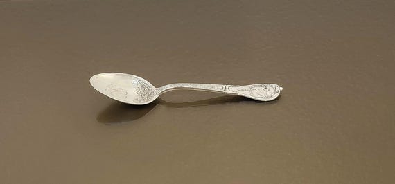 Antique 1910 Sagittarius Zodiac Sterling Silver Spoon – November Chrysanthemum Flower by J.E. Caldwell & Co. – Monogram “MFS”