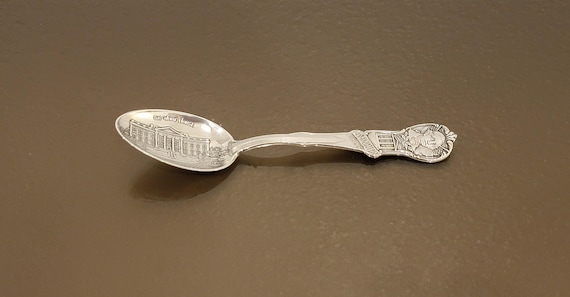 Antique Sterling Silver Washington D.C. Souvenir Spoon – The White House, Mount Vernon & Washington’s Tomb – by Watson Co. – 5-3/4"