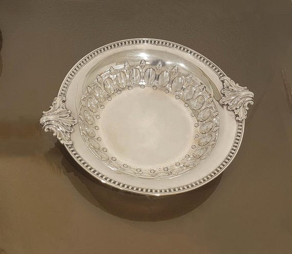 Antique Whiting Sterling Silver Bowl with Acanthus Handles – Pattern #3135, Ornate Decorative Dish