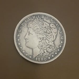 1880 Morgan Silver Dollar – 90% Silver – High Silver Value – Antique U.S. Coin – AU Condition – Historic American Currency