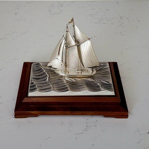 Japanese Sterling Silver Sailing Yacht