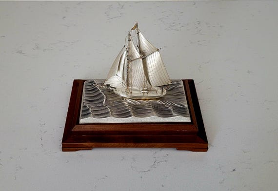 Japanese Sterling Silver Sailing Yacht