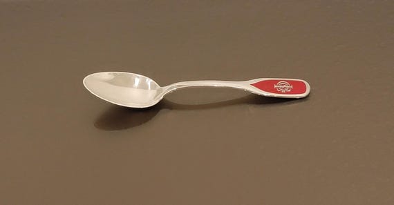 Teaspoon - Monogrammed Enamel- Hans Hansen Sterling Silver