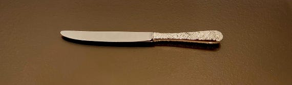 Dinner Knife - Repousse by S. Kirk & Son Sterling Silver Handle