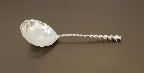 Large Berry Spoon - Square Twist by Whiting Sterling Silver - 9"