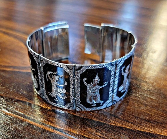 Silver Siam Cuff Bracelet