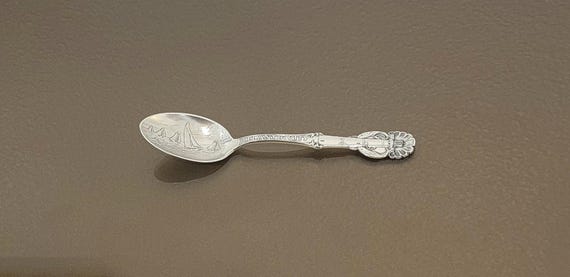Atlantic City Sterling Silver Souvenir Spoon- Sailboats in Bowl