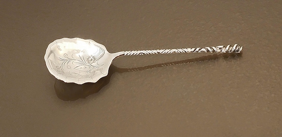 Hand Engraved Twist Handle No. 127 Sugar Spoon by Towle Silversmihs - Sterling Silver