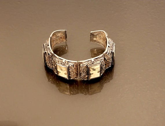 Antique Chinese Filagree & Bone Bracelet