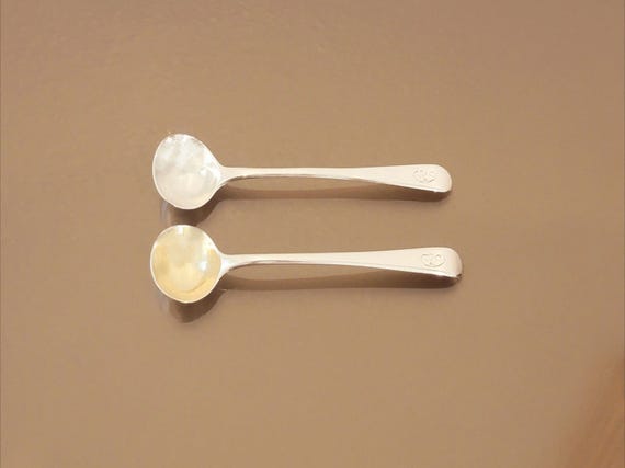 Pair of Sterling Silver Master Salt Spoons monogrammed "C"