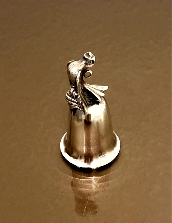 Silver Turtle Dove Christmas Bell