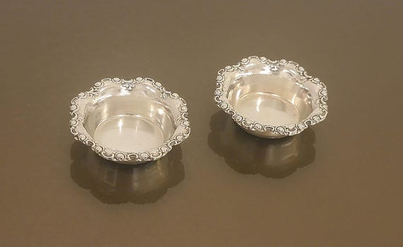 Antique Shreve & Co. Sterling Silver Salt Cellars – Pair – San Francisco – 1-3/4”