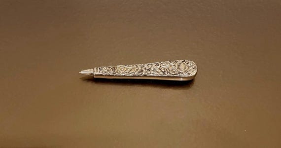 Writing Pen - Repousse by S. Kirk & Son Sterling Silver