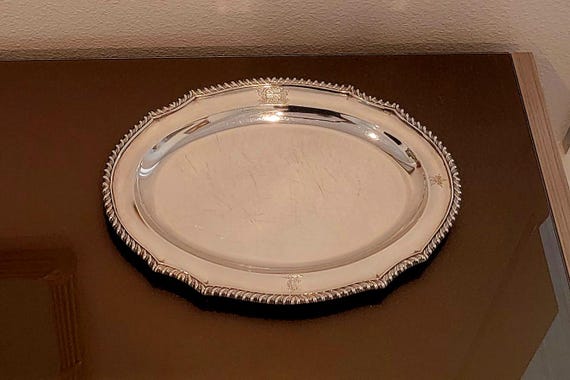 Early Georgian Sterling Silver Tray made in London, England circa 1793