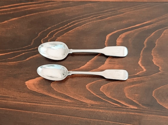 Pair of Irish Sterling Teaspoons made by Matthew West if Dublin ca. 1787