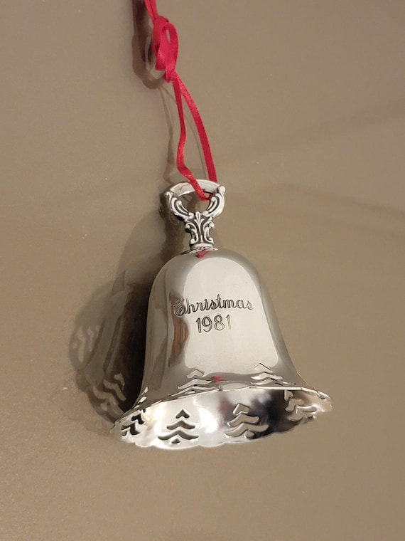Silverplated 1981 Christmas Bell Ornament by Towle