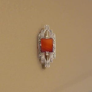 Antique Art Deco Sterling Marcasite Pin