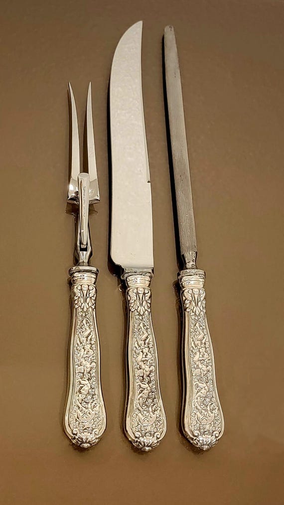 Olympian by Tiffany Sterling Handle 3 piece Roast Carving Set