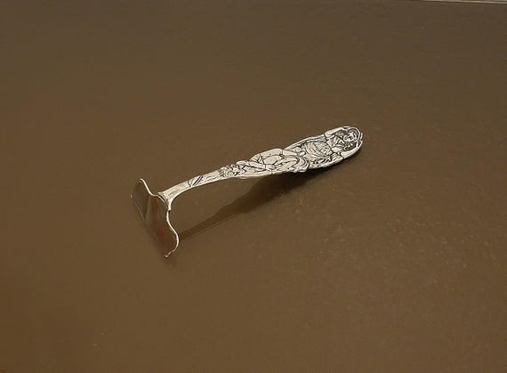 Rare Antique Tiffany Sterling Silver Jack & Jill Baby Food Pusher
