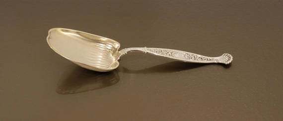 Antique Large Berry Spoon - Mono HPF -  Hyperion by Whiting Sterling Silver ca. 1888