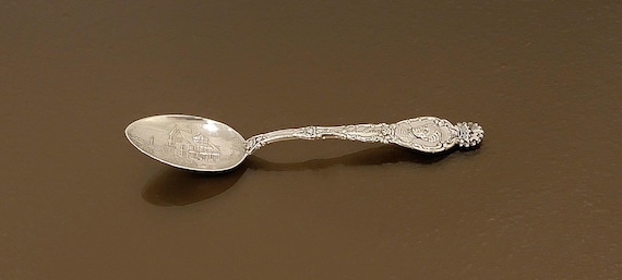 Antique Sterling Silver Souvenir Spoon – Pleasant View Home / Hans Christian Andersen Portrait – 5-7/8"