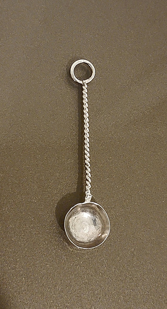Handmade Silver Salt Spoon 2-1/8"