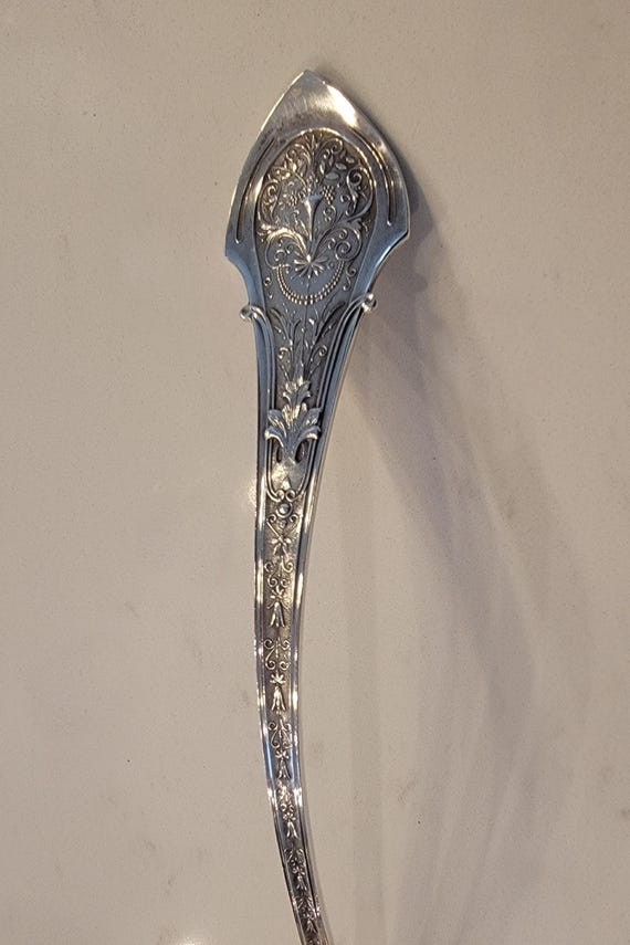 Angelo by Wood & Hughes Sterling Silver Soup Ladle – 13-1/2” -  6.06 Troy oz