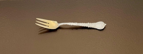 Salad Fork - Gold Wash Tines - Florentine by Tiffany Sterling Silver