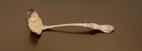 Soup Ladle - Mono C - Imperial Chrysanthemum by Gorham Sterling Silver Gold Wash