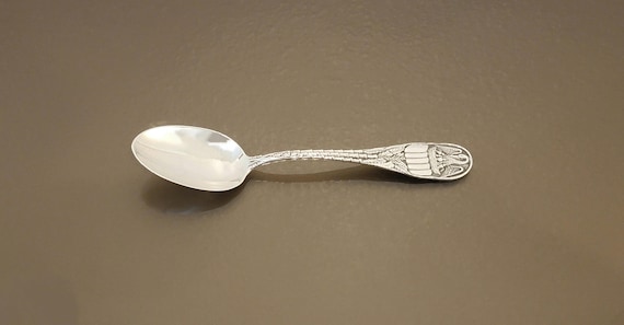 Antique Durgin Sterling “Pelican & Sugar Cane” New Orleans Souvenir Spoon – retailed by M. S. Scooler, c. 1900
